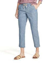 Women's Lakewashed Pull-On Chinos, Mid-Rise Chambray Ankle Pants | L.L.Bean for sale