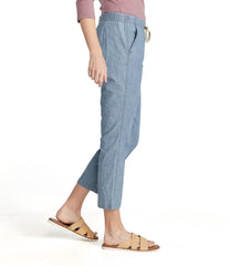 Women's Lakewashed Pull-On Chinos, Mid-Rise Chambray Ankle Pants | L.L.Bean for sale