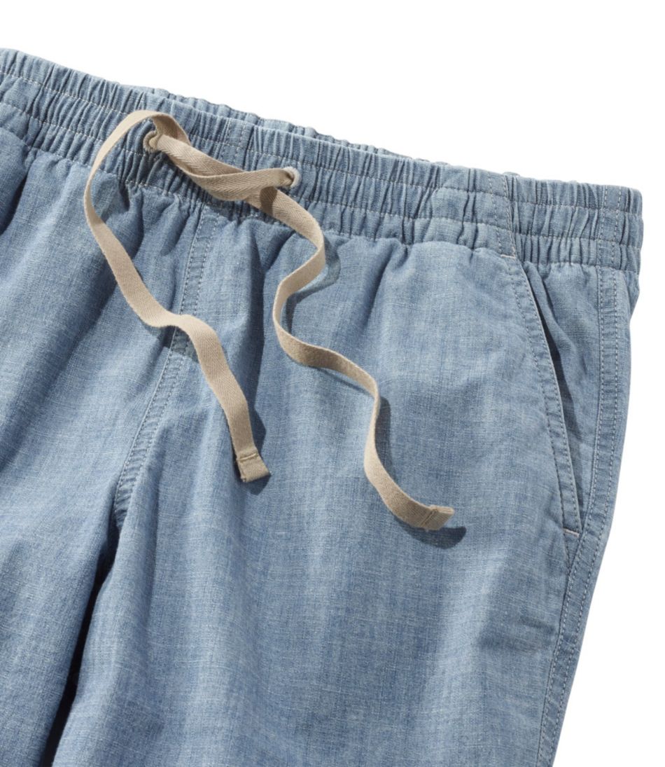 Women's Lakewashed Pull-On Chinos, Mid-Rise Chambray Ankle Pants | L.L.Bean for sale