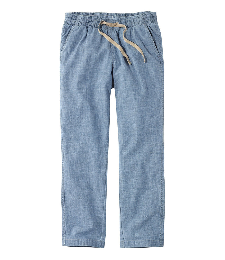Women's Lakewashed Pull-On Chinos, Mid-Rise Chambray Ankle Pants | L.L.Bean for sale