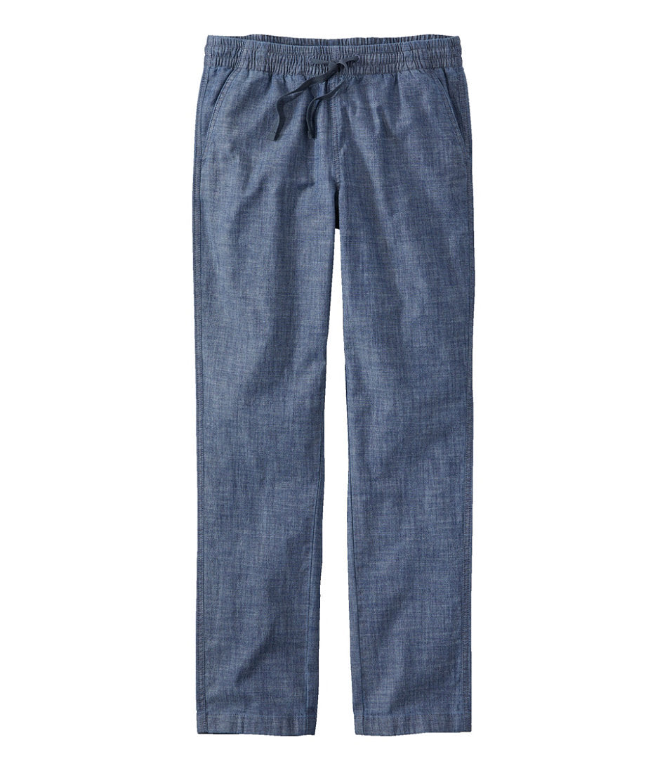Women's Lakewashed Pull-On Chinos, Mid-Rise Chambray Ankle Pants | L.L.Bean for sale