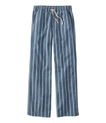 Women's Lakewashed Pull-On Chinos, Mid-Rise Wide-Leg Stripe Chambray | L.L.Bean on sale