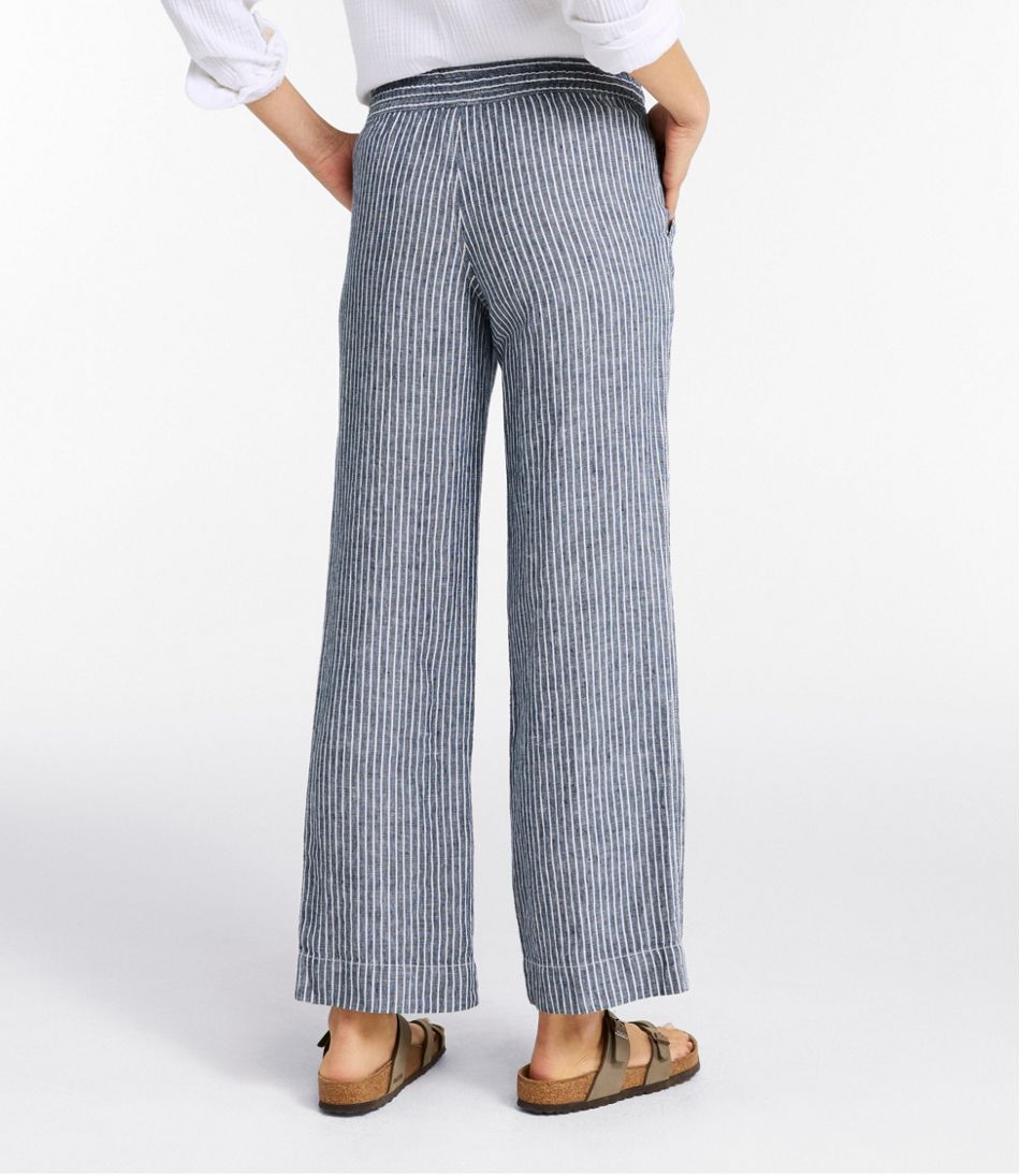 Women's Premium Washable Linen Pull-On Pants, Stripe | L.L.Bean for sale
