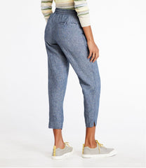 Women's Premium Linen Pull-On Ankle Pants, Mid-Rise Tapered-Leg | L.L.Bean sale