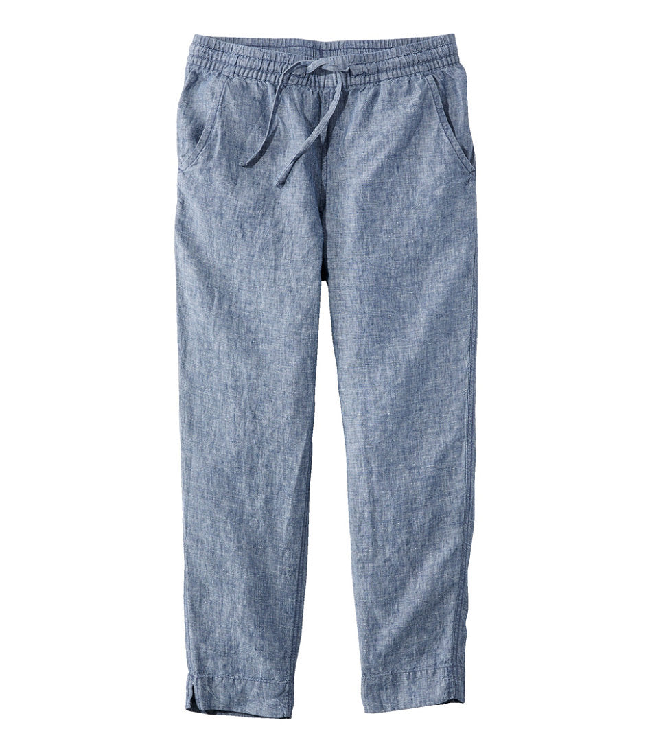 Women's Premium Linen Pull-On Ankle Pants, Mid-Rise Tapered-Leg | L.L.Bean sale