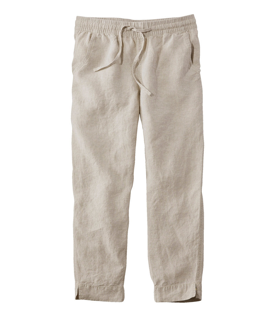 Women's Premium Linen Pull-On Ankle Pants, Mid-Rise Tapered-Leg | L.L.Bean sale