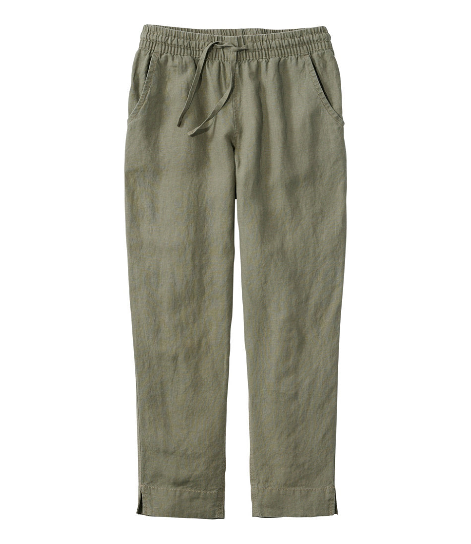 Women's Premium Linen Pull-On Ankle Pants, Mid-Rise Tapered-Leg | L.L.Bean sale