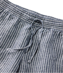 Women's Premium Linen Pull-On Ankle Pants, Mid-Rise Tapered-Leg Stripe | L.L.Bean sale