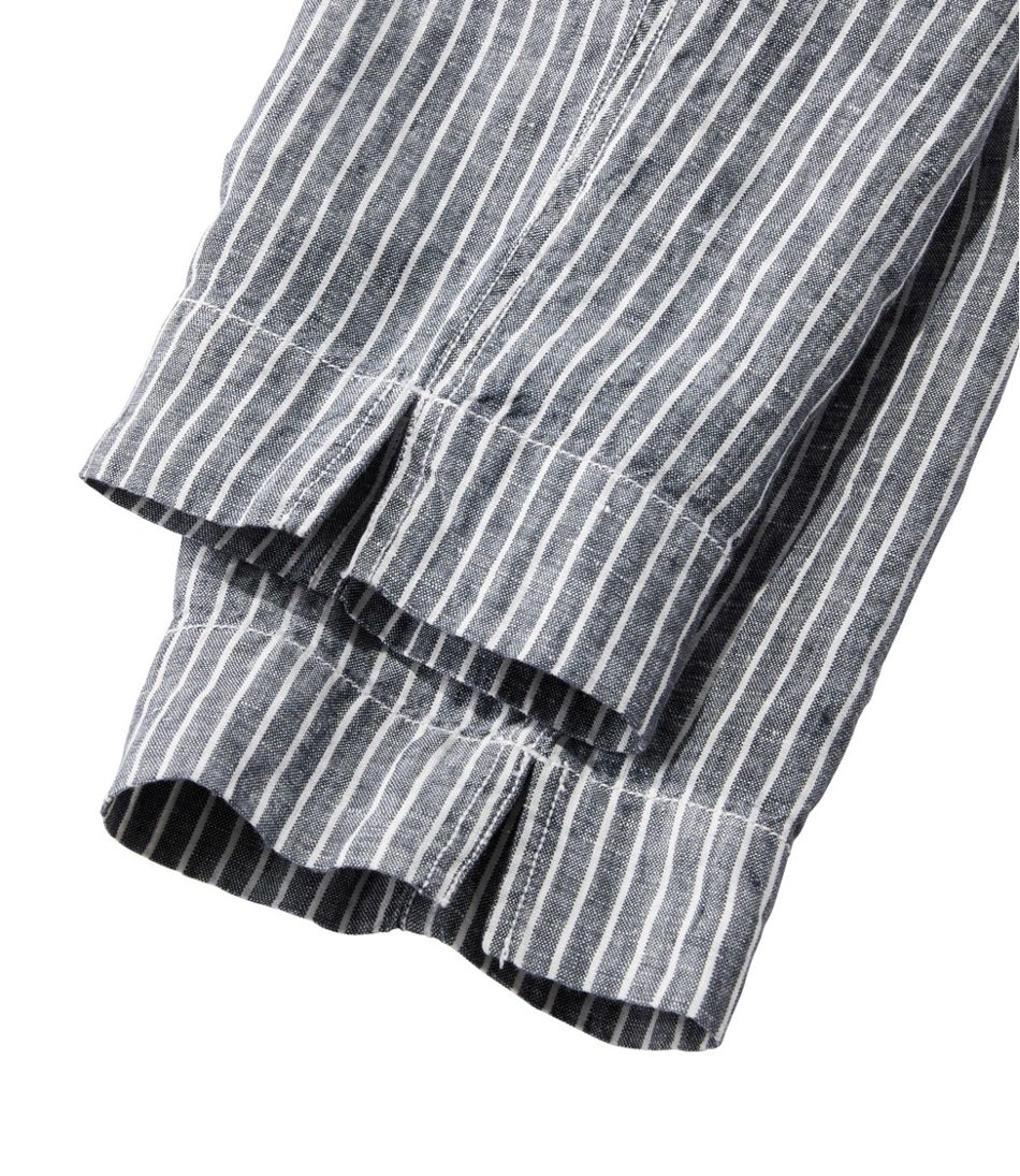 Women's Premium Linen Pull-On Ankle Pants, Mid-Rise Tapered-Leg Stripe | L.L.Bean sale