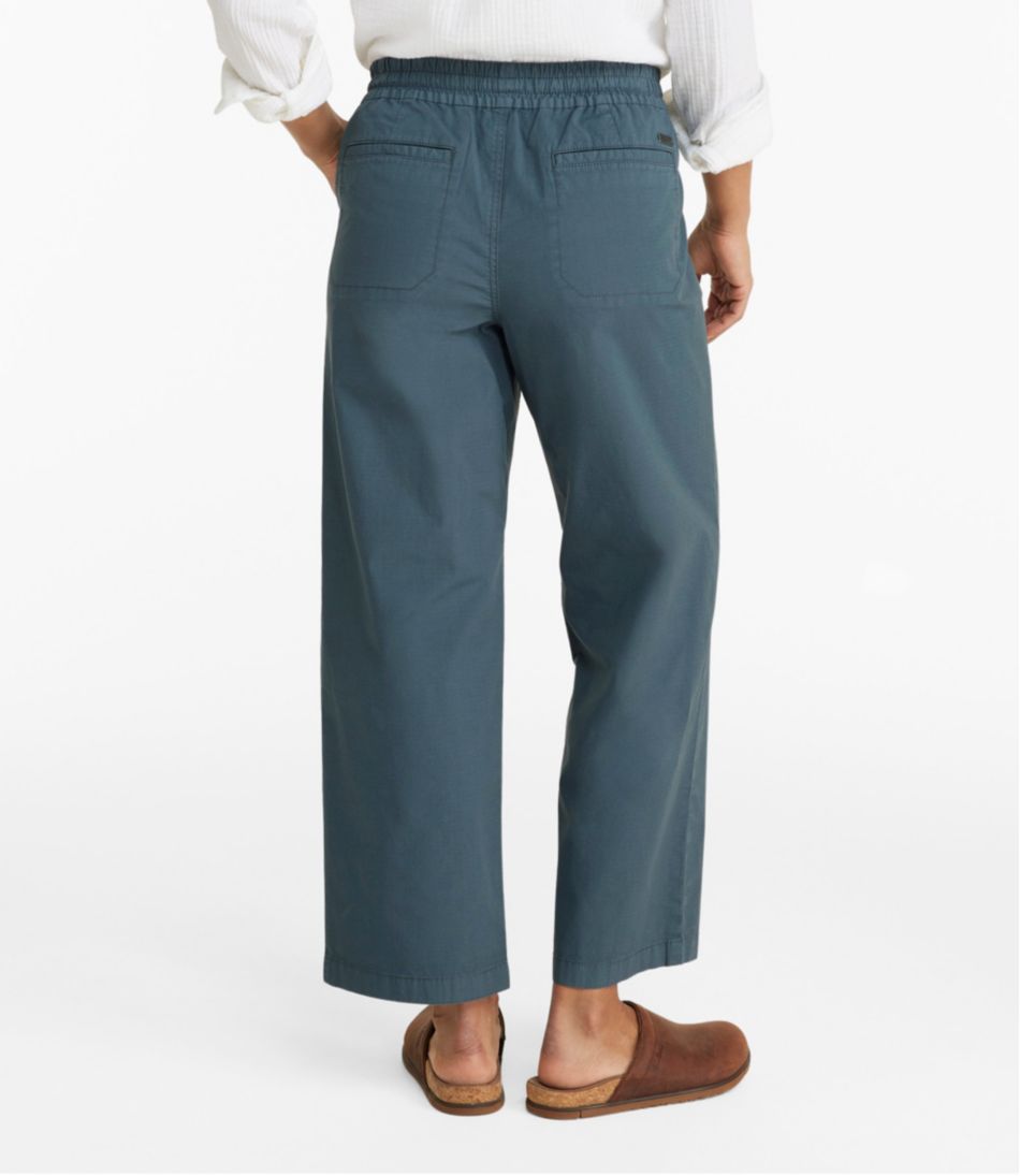 Women's Stretch Ripstop Pull-On Pants, Wide-Leg Ankle | L.L.Bean on sale