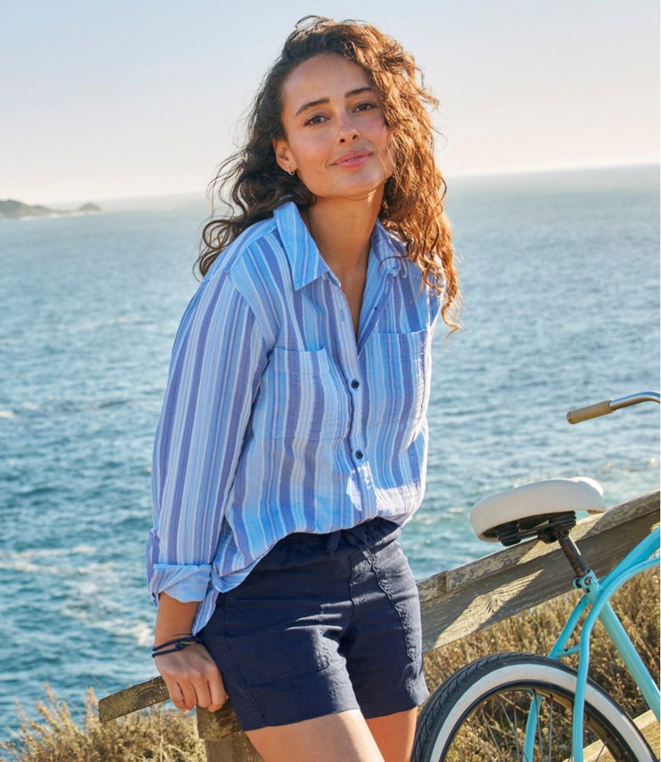 Women's Premium Washable Linen Shorts, Mid-Rise 6" | L.L.Bean online