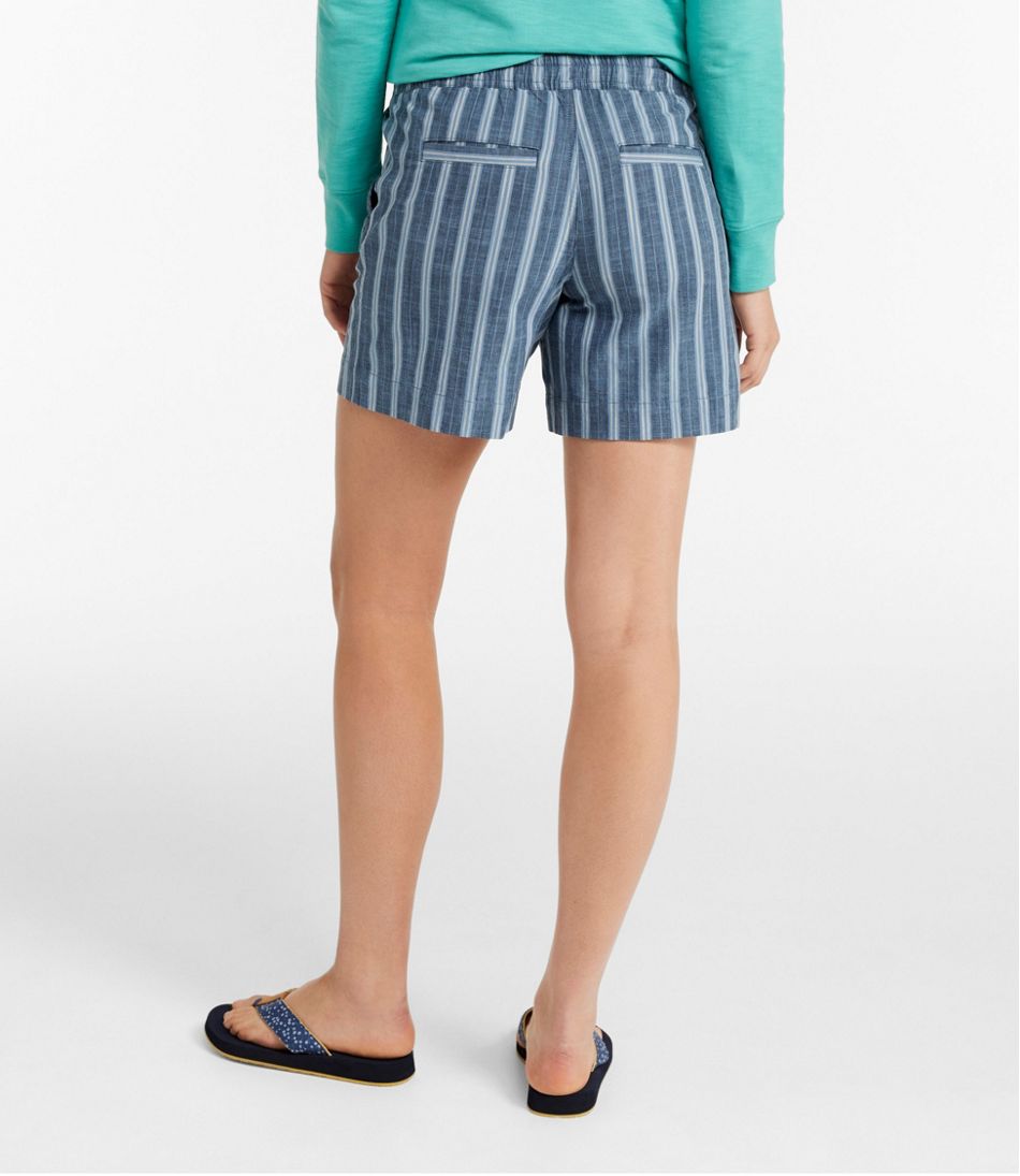 Women's Lakewashed Dock Shorts, Mid-Rise Stripe | L.L.Bean online