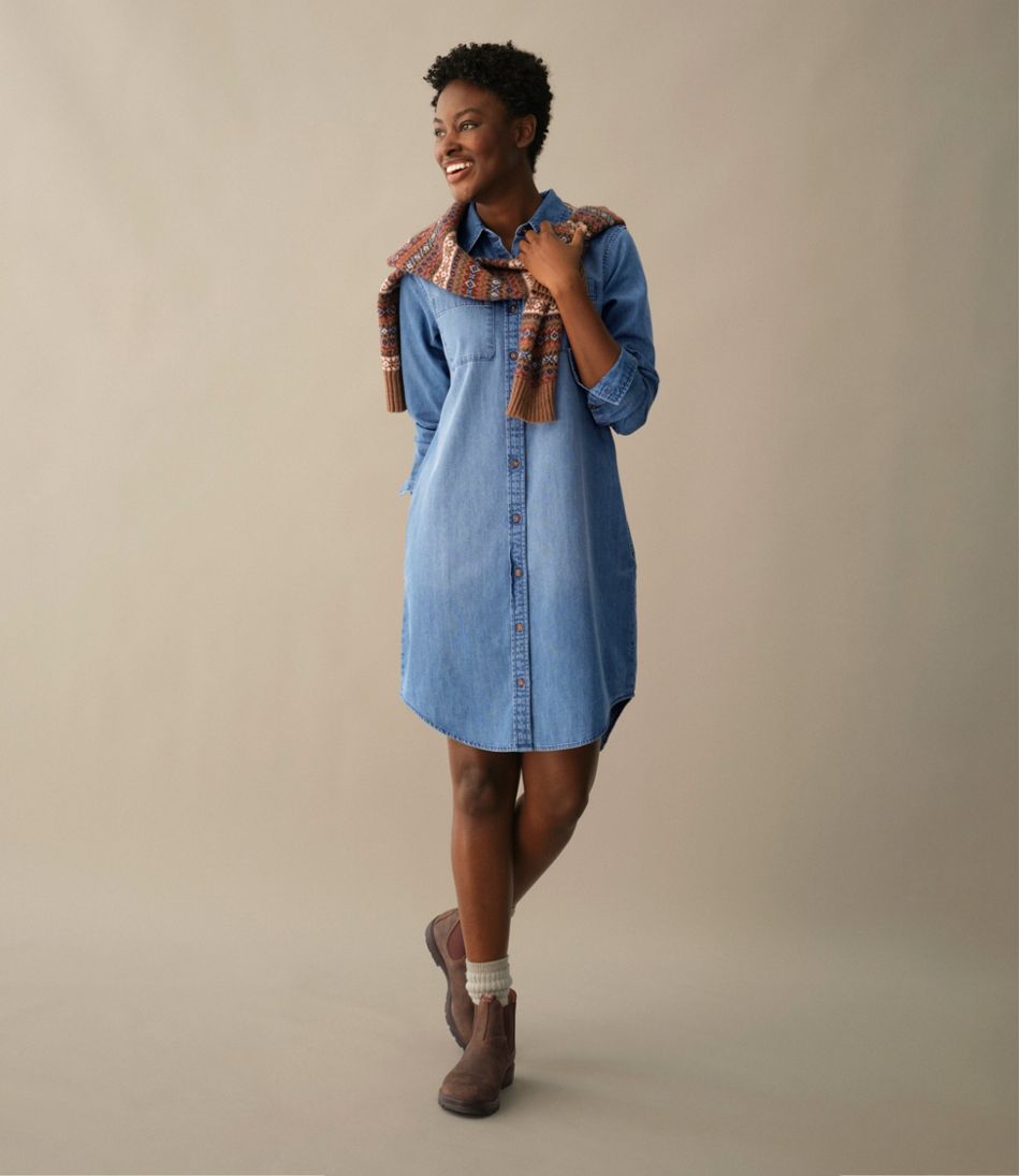 Women's L.L. Bean Heritage Washed Denim Shirt Dress | L.L.Bean near me