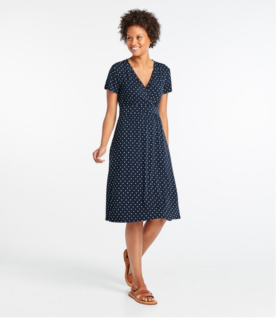 Women's Summer Knit Dress, Short-Sleeve Print | L.L.Bean sale
