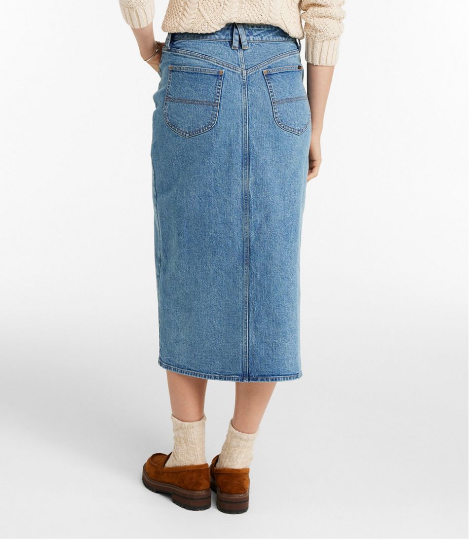 Women's Signature Heritage Denim Midi Skirt | L.L.Bean outlet