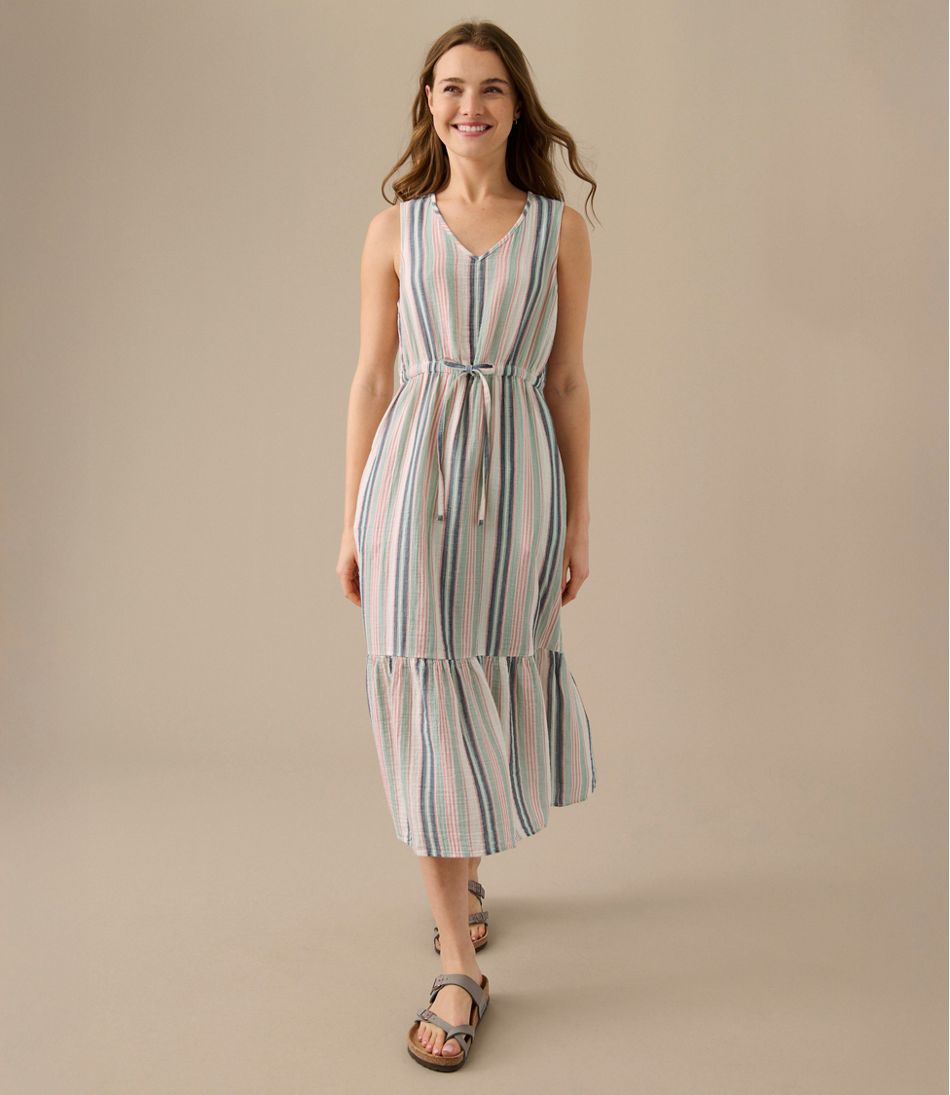 Women's Cloud Gauze Midi Dress, Stripe | L.L.Bean sale