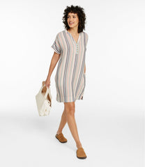 Women's Cloud Gauze Short-Sleeve Shift Dress, Stripe | L.L.Bean on sale