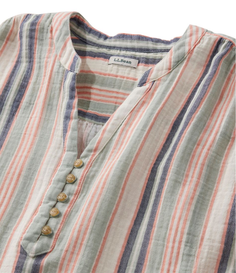 Women's Cloud Gauze Short-Sleeve Shift Dress, Stripe | L.L.Bean on sale
