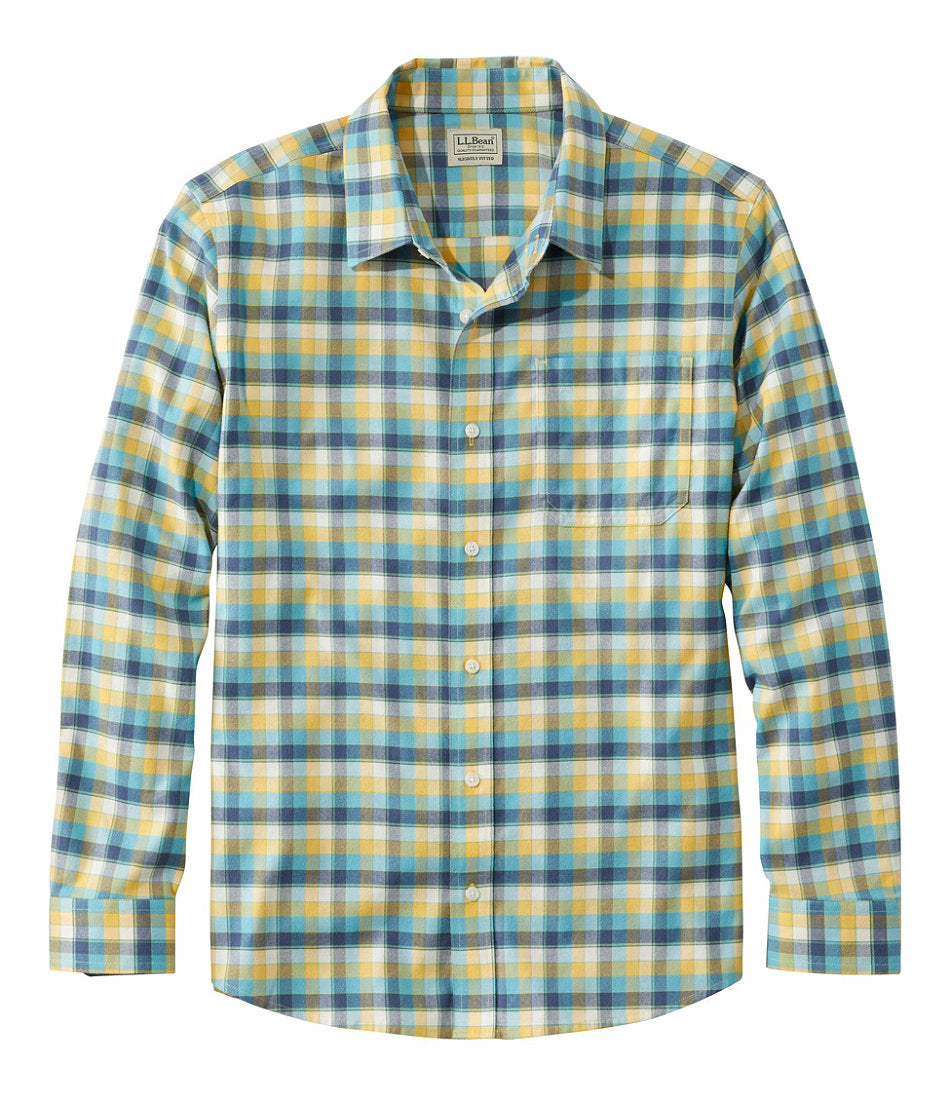 Men's Wrinkle-Free Ultrasoft Brushed Cotton Shirt, Long-Sleeve, Slightly Fitted Untucked Fit | L.L.Bean discount