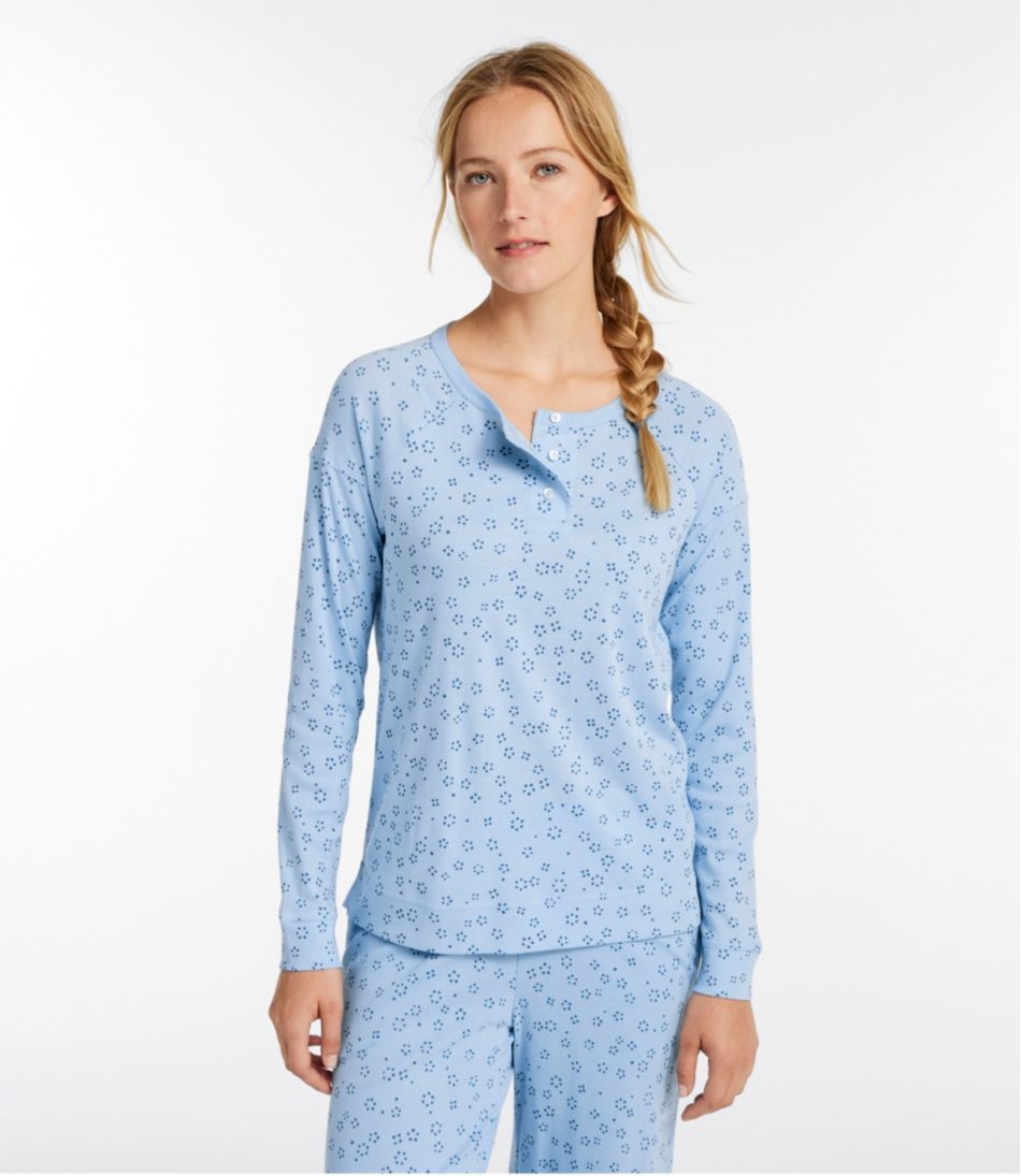 Women's Restorative Sleepwear, Long-Sleeve Henley Print | L.L.Bean outlet