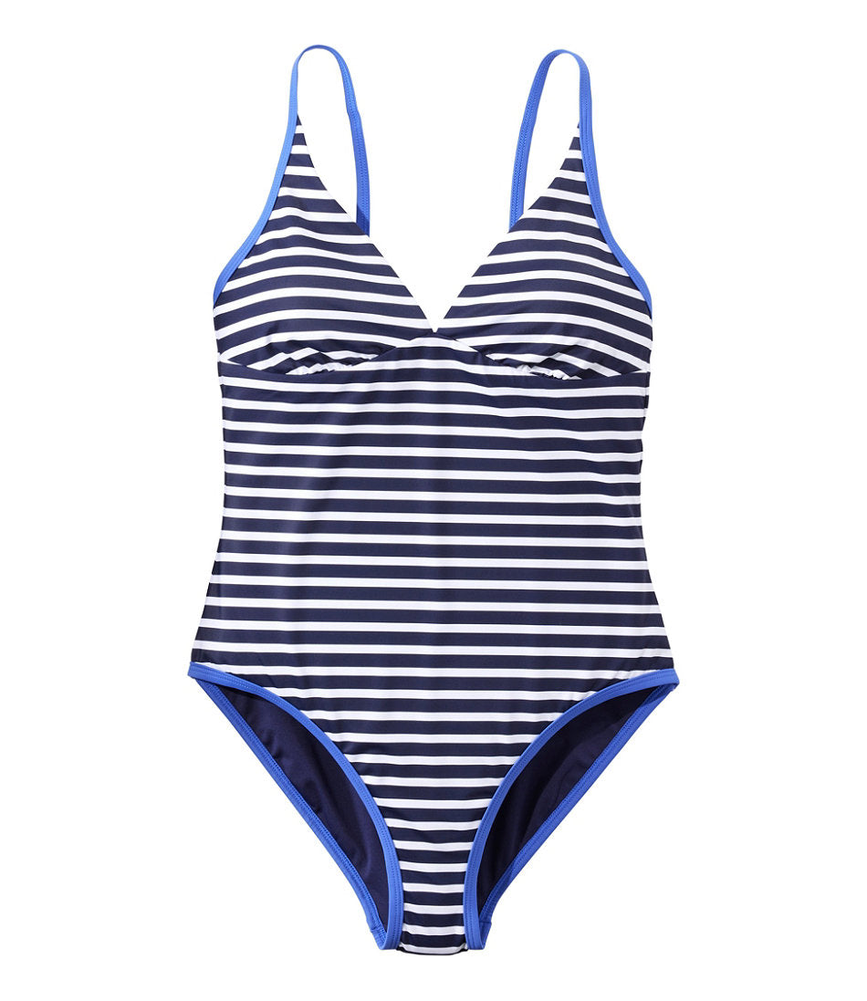 Women's Coastal Essentials Swimwear, V-Neck Tanksuit Print | L.L.Bean outlet