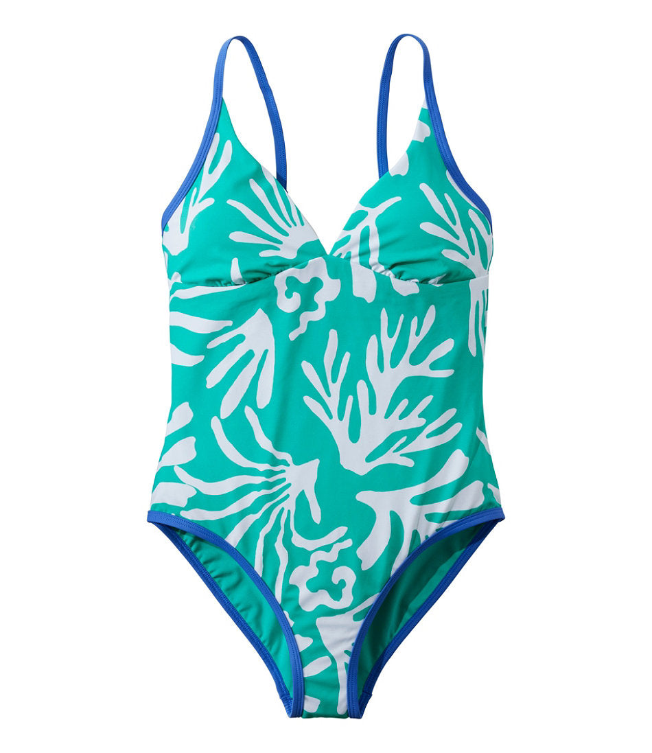 Women's Coastal Essentials Swimwear, V-Neck Tanksuit Print | L.L.Bean outlet