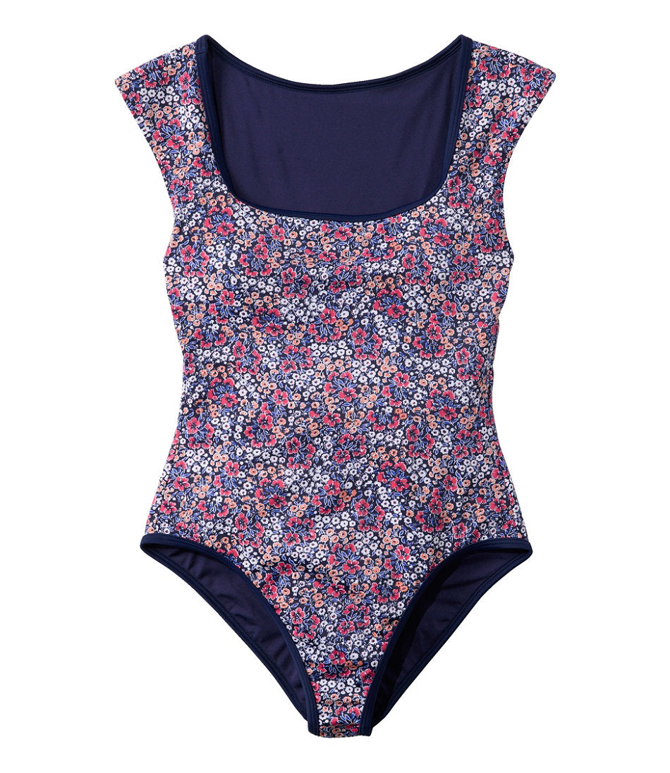 Women's Coastal Essentials Swimwear, Squareneck Tanksuit Print | L.L.Bean sale
