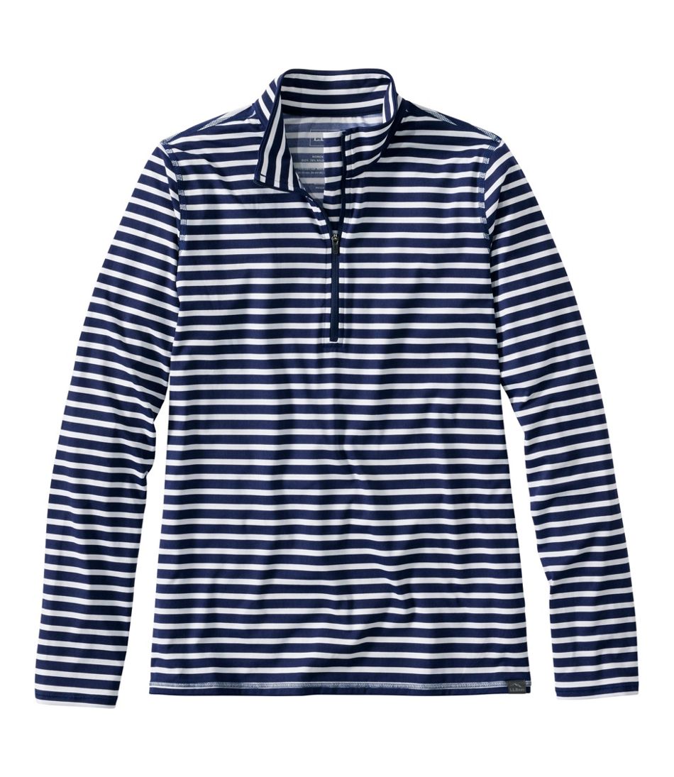 Women's SunSmart® UPF 50+ Sun Shirt, Quarter-Zip Stripe | L.L.Bean online