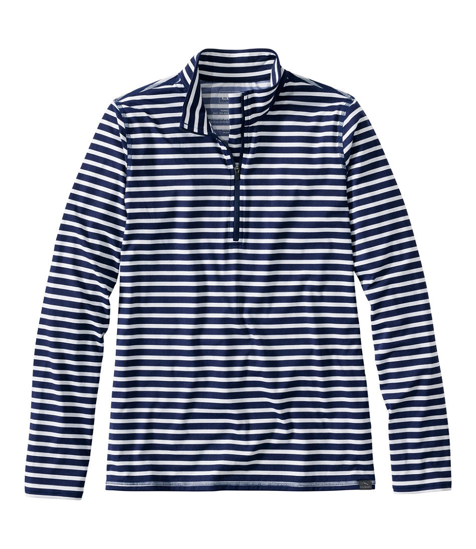Women's SunSmart® UPF 50+ Sun Shirt, Quarter-Zip Stripe | L.L.Bean online