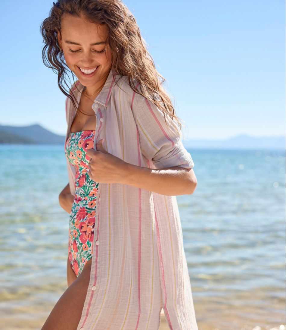 Women's Cloud Gauze Cover-Up Shirt, Stripe | L.L.Bean for sale