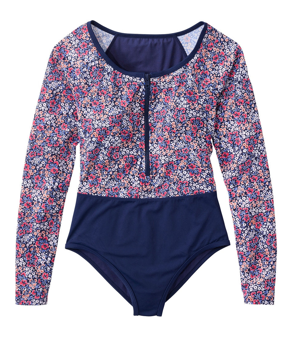 Women's Coastal Essentials Swimwear, Long-Sleeve Tanksuit Print | L.L.Bean discount