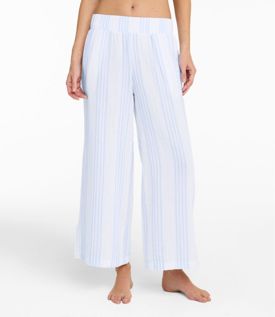 Women's Cloud Gauze Wide-Leg Pants, Stripe | L.L.Bean on sale