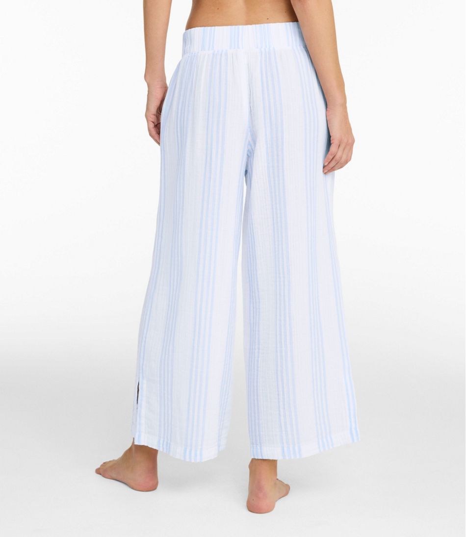 Women's Cloud Gauze Wide-Leg Pants, Stripe | L.L.Bean on sale
