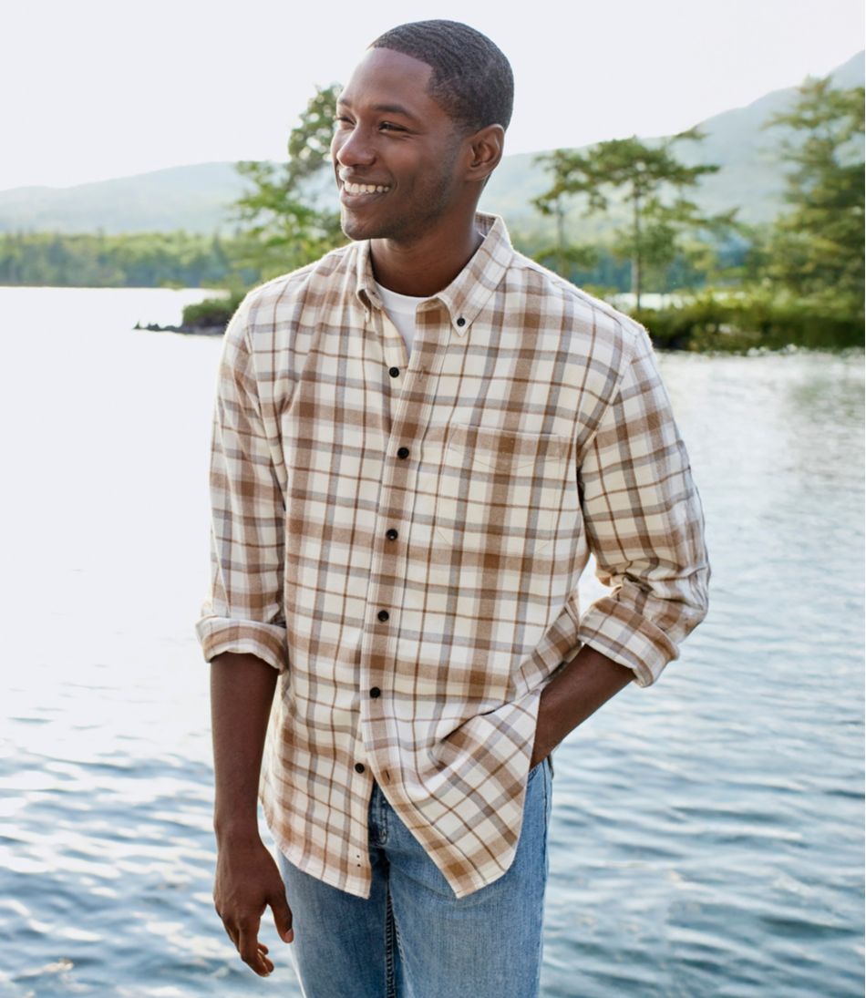 Men's Scotch Plaid Flannel Shirt, Slightly Fitted | L.L.Bean outlet