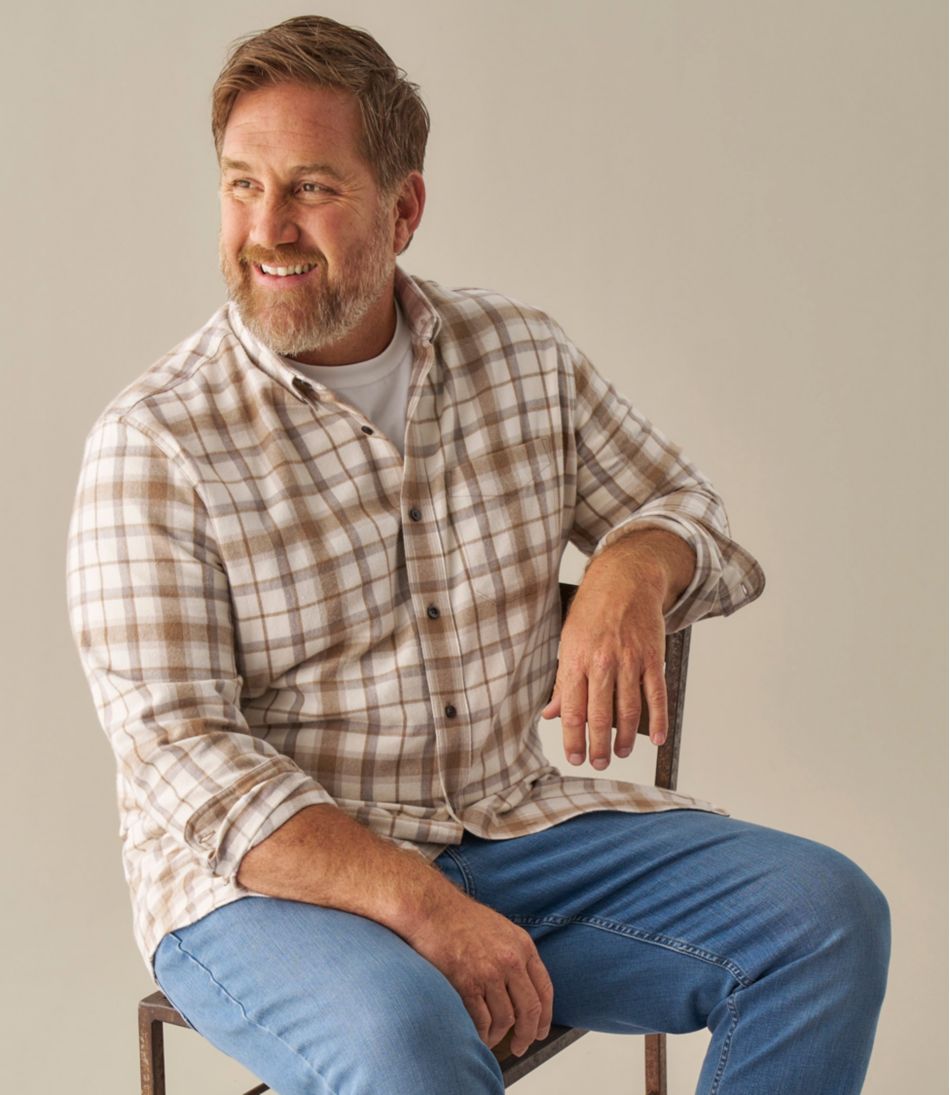 Men's Scotch Plaid Flannel Shirt, Slightly Fitted | L.L.Bean outlet