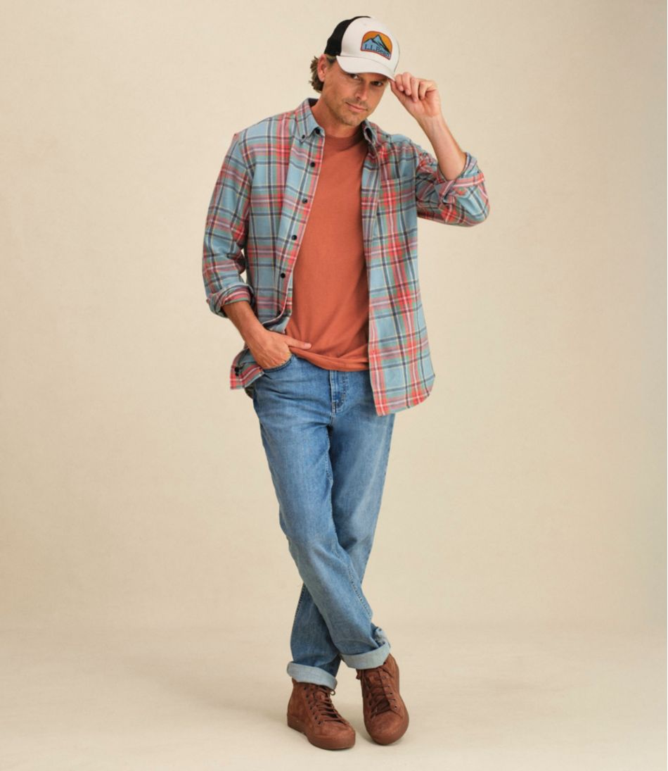 Men's Scotch Plaid Flannel Shirt, Slightly Fitted | L.L.Bean outlet