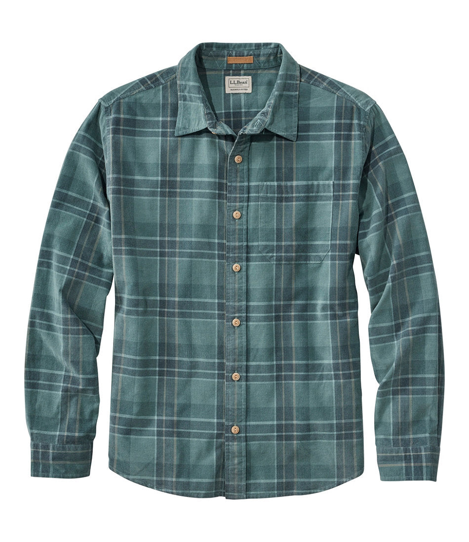 Men's Sunwashed Corduroy Shirt, Slightly Fitted Untucked Fit, Plaid | L.L.Bean discount