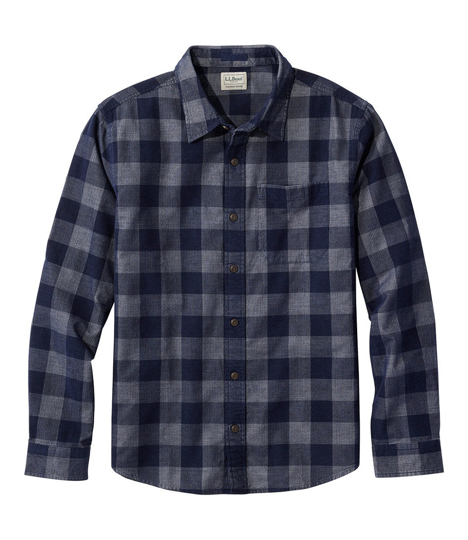 Men's Sunwashed Corduroy Shirt, Slightly Fitted Untucked Fit, Plaid | L.L.Bean discount