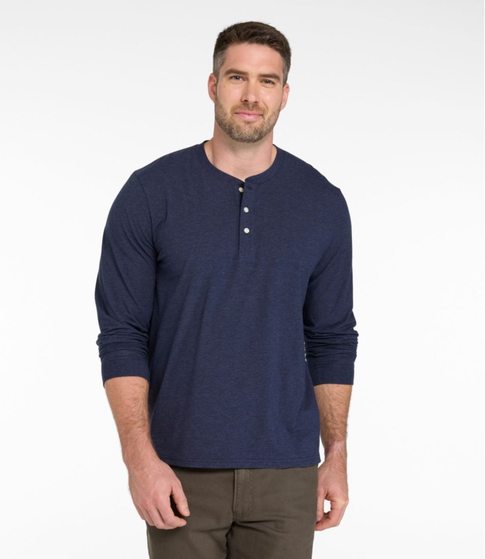 Men's Comfort Stretch Performance® Pima Tee, Long-Sleeve Henley | L.L.Bean online