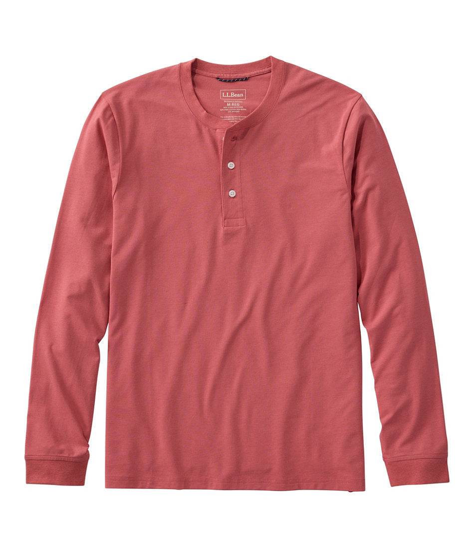 Men's Comfort Stretch Performance® Pima Tee, Long-Sleeve Henley | L.L.Bean online