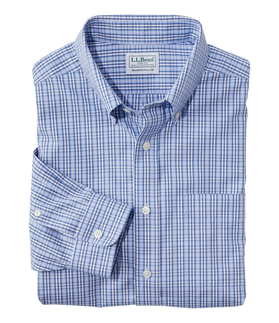 Men's Wrinkle-Free Pinpoint Oxford Cloth Shirt, Traditional Fit Tattersall | L.L.Bean sale