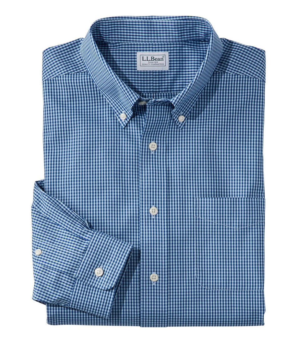 Men's Wrinkle-Free Pinpoint Oxford Cloth Shirt, Traditional Fit Tattersall | L.L.Bean sale