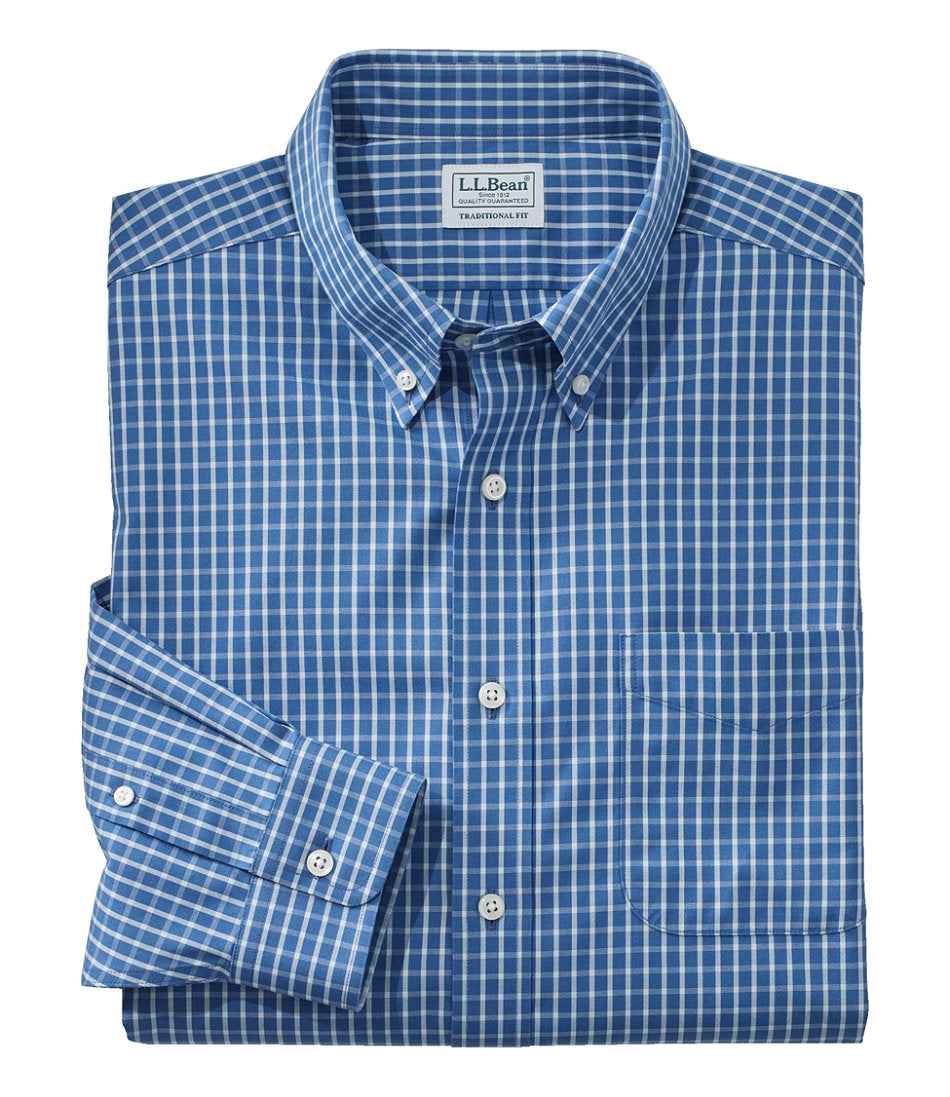 Men's Wrinkle-Free Pinpoint Oxford Cloth Shirt, Traditional Fit Tattersall | L.L.Bean sale