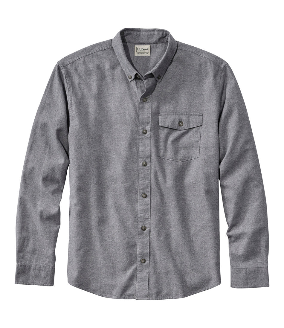 Men's Brushed Jaspé Twill Shirt, Traditional Untucked Fit | L.L.Bean on sale