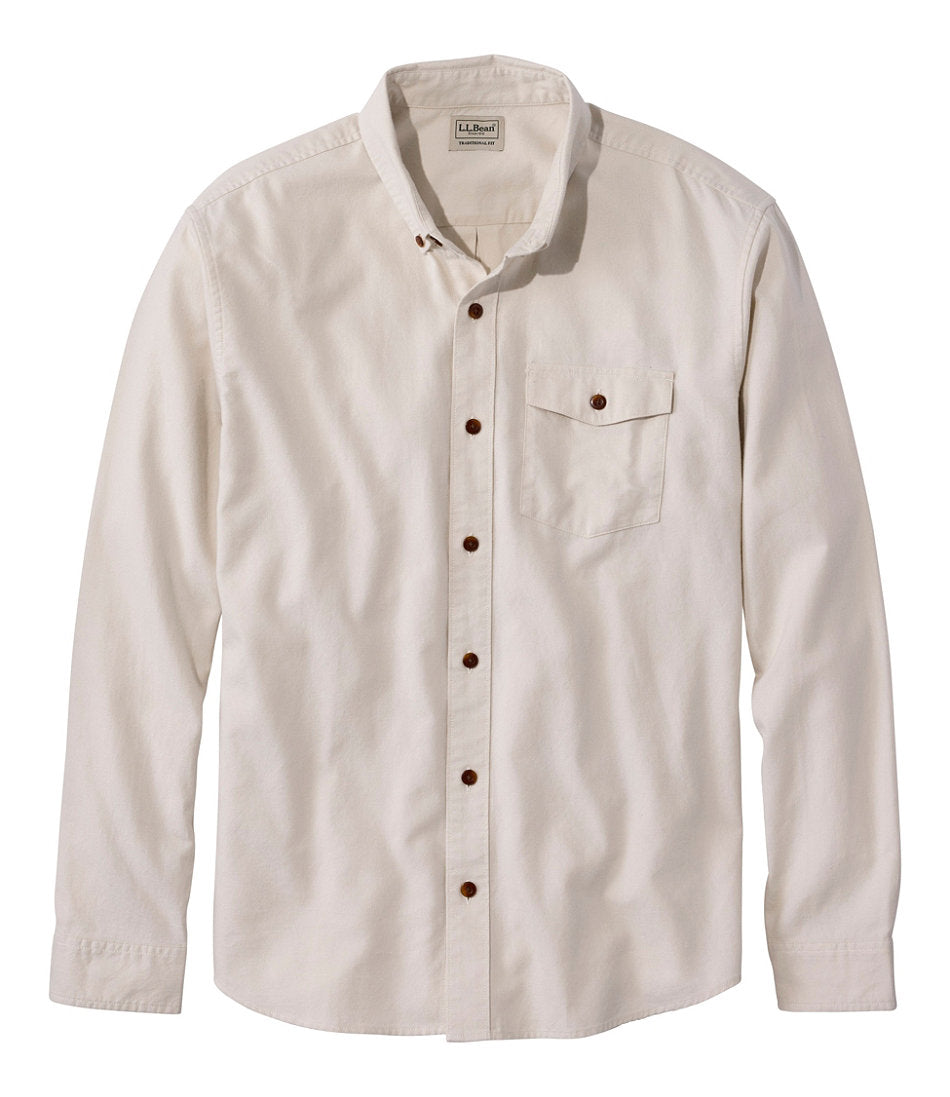 Men's Brushed Jaspé Twill Shirt, Traditional Untucked Fit | L.L.Bean on sale