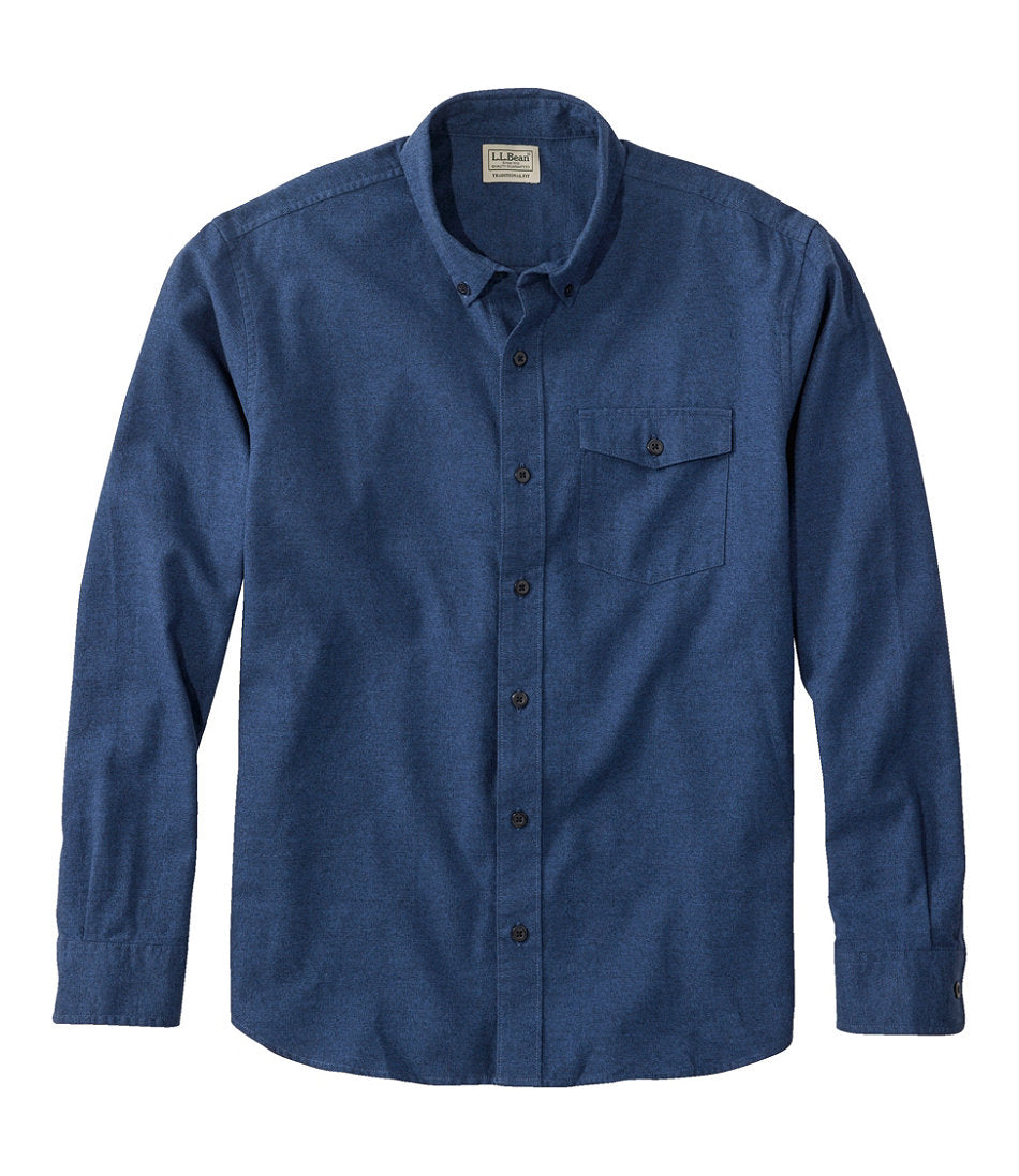 Men's Brushed Jaspé Twill Shirt, Traditional Untucked Fit | L.L.Bean on sale
