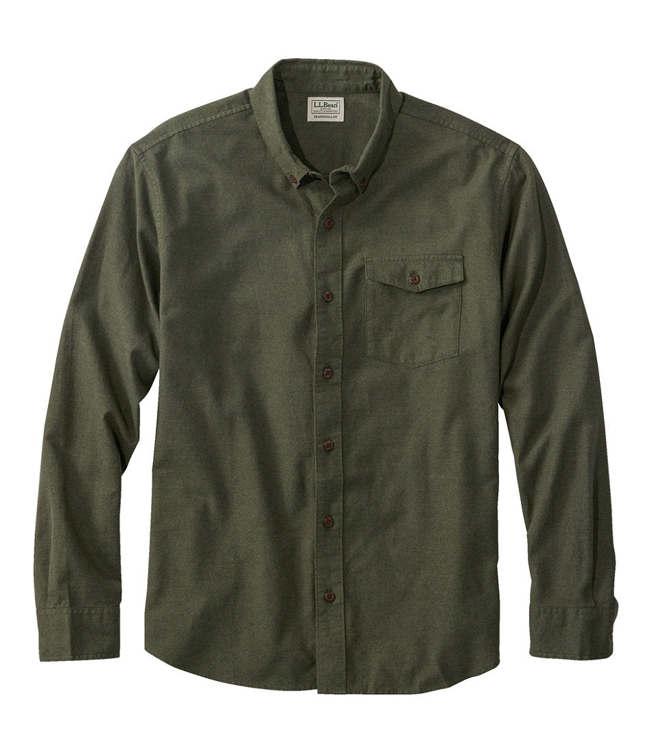 Men's Brushed Jaspé Twill Shirt, Traditional Untucked Fit | L.L.Bean on sale