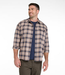 Men's Brushed Jaspé Twill Shirt, Plaid, Traditional Untucked Fit | L.L.Bean outlet