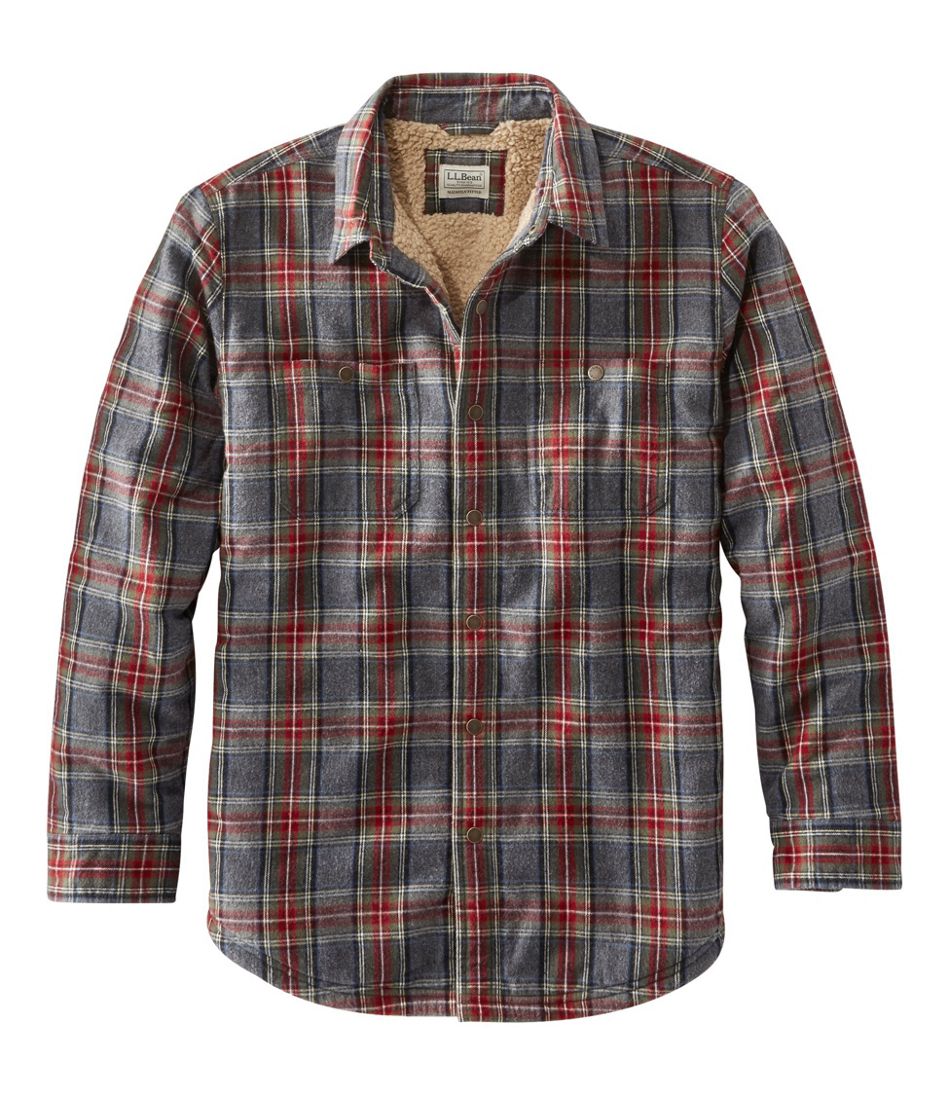 Men's Sherpa-Lined Scotch Plaid Shirt, Slightly Fitted | L.L.Bean sale
