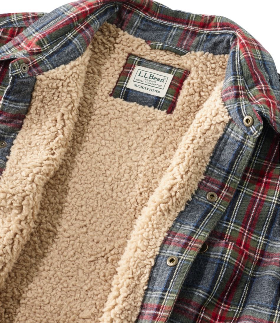 Men's Sherpa-Lined Scotch Plaid Shirt, Slightly Fitted | L.L.Bean sale